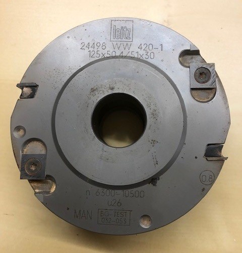 Used LEITZ 125mm x 50mm Steel Rebate Block. 30mm Diamter Bore